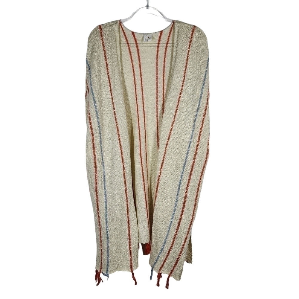 BY TOGETHER STRIPED FRINGED CARDIGAN